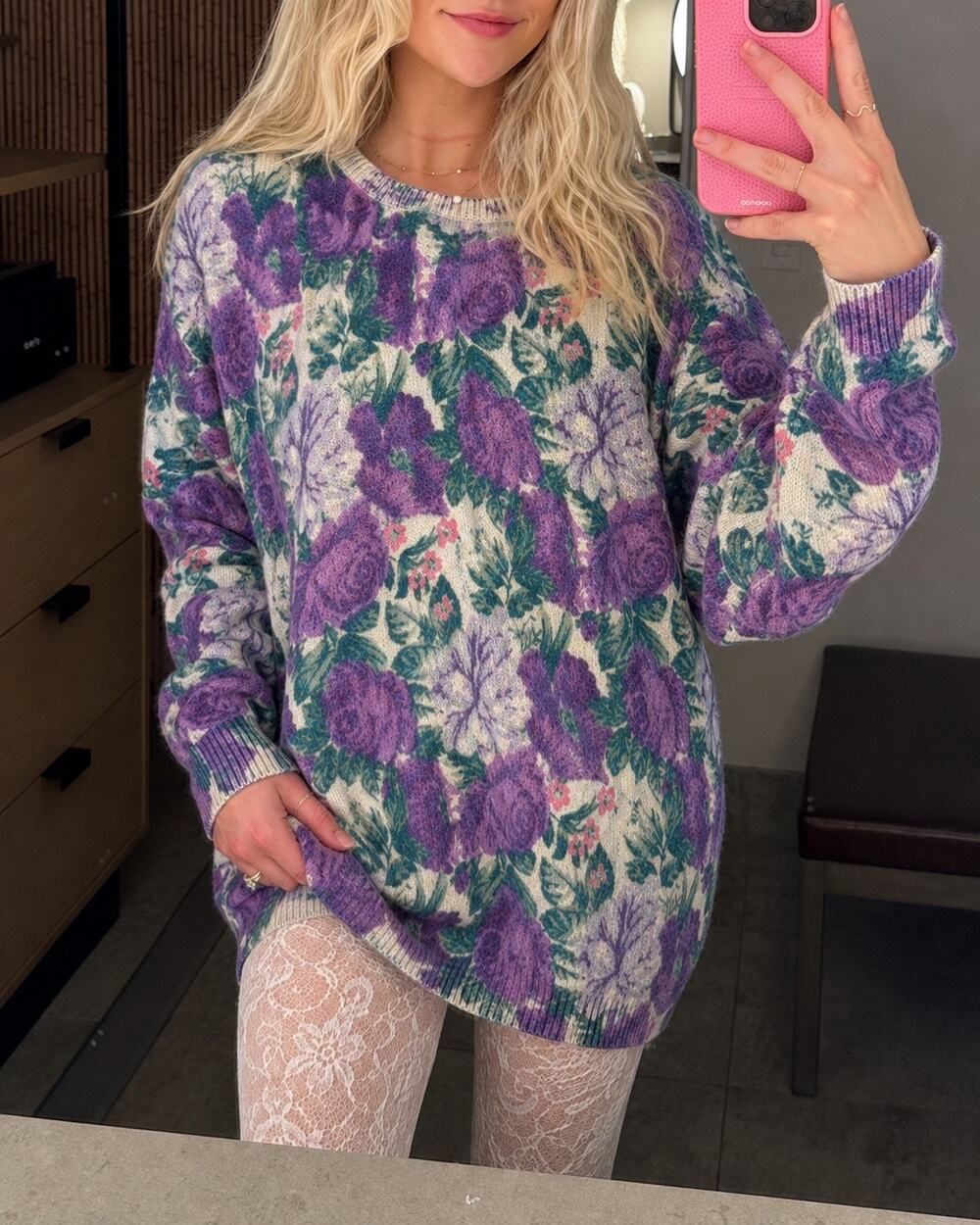 Vintage 80s Partners by Mervyn Long Sweater Silk Angora Rabbit Hair Womens Large